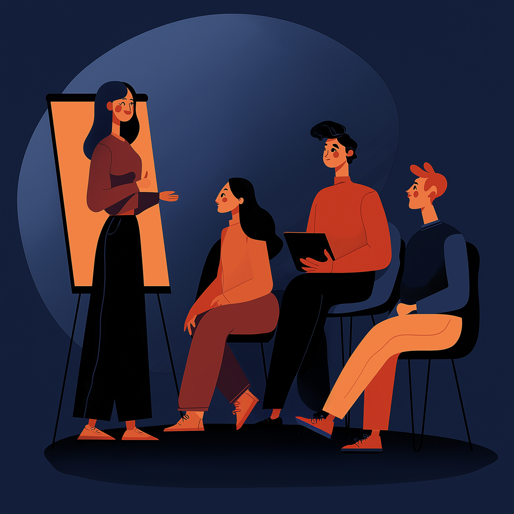 bosnababsi_Flat-Style_Illustration_im_45-Format_Ein_Team_in_e_1f280b4e-df34-4d6b-a698-1f81aed3219b_1